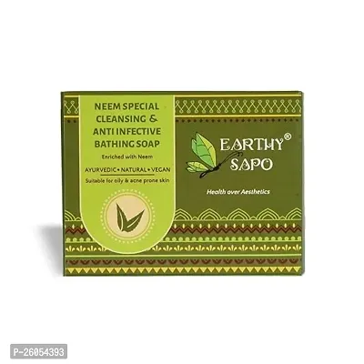 Natural Earthy Sapo Handmade Neem Special Cleansing  Anti Infective Bathing Soap, 100G, Pack Of 1