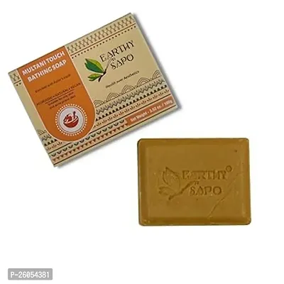 Natural Earthy Sapo Handmade Multani Touch Cleansing Bathing Soap (Multani Mitti), 100G, Pack Of 1