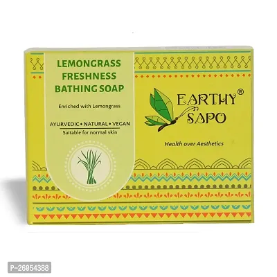 Natural Earthy Sapo Handmade Lemongrass Freshness Bathing Soap,100G, Pack Of 1-thumb0