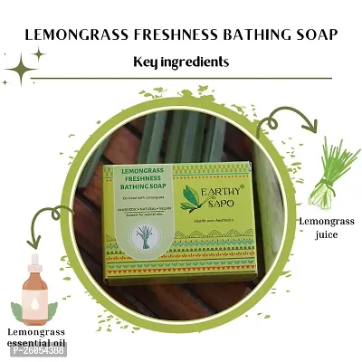 Natural Earthy Sapo Handmade Lemongrass Freshness Bathing Soap,100G, Pack Of 1-thumb3