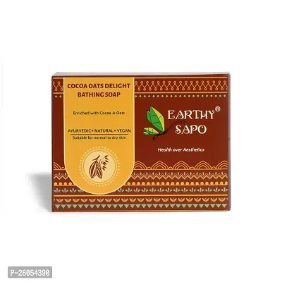 Natural Earthy Sapo Handmade Cocoa Oats Delight Bathing Soap,100G, Pack Of 1