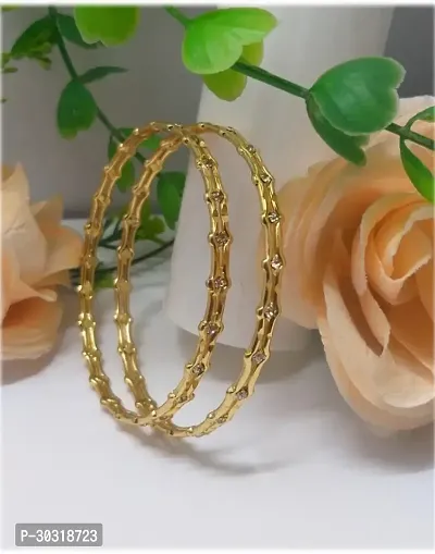 Elegant Yellow Alloy  Bangles/ Bracelets For Women Set Of 2