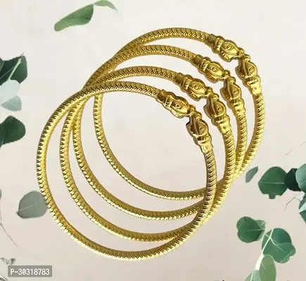 Elegant Yellow Alloy  Bangles/ Bracelets For Women Pack Of 4-thumb0