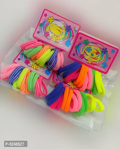Stylish Elastic Cotton Stretch Multicolour Hair Ties Bands for Women and Girls (48 pcs)-thumb0