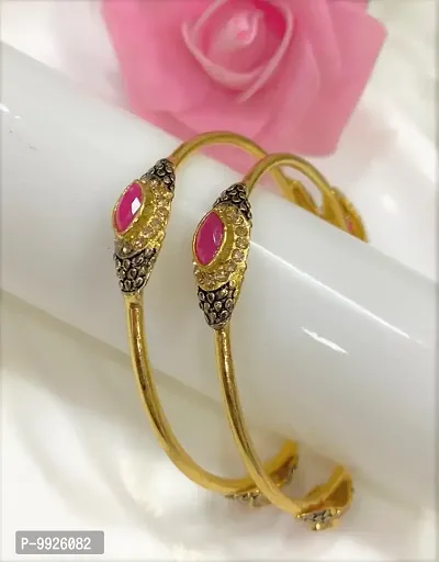 Stylish Pair of Bangles with stones
