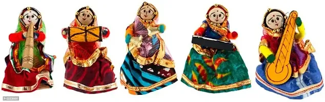 Traditional Rajasthani Handmade Decorative Puppet Doll Fridge Magnet Set Of 5