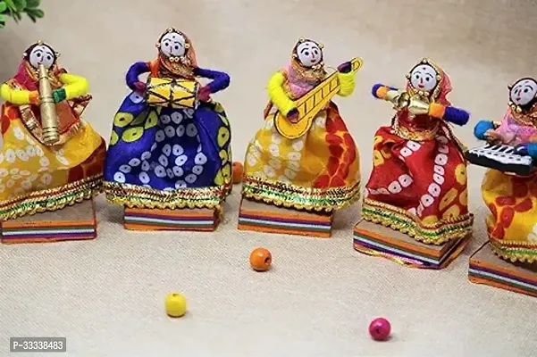 Recycled Material Magnetic Rajasthani Musician Bawla Puppets Idol 5 Pieces