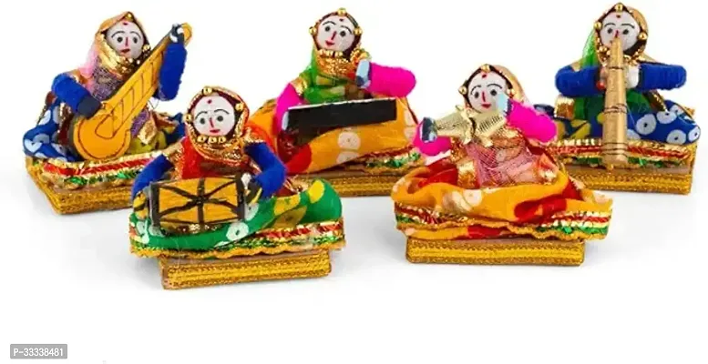 Recycled Material Rajasthani Musician Bawla Puppets Idol 5 Pieces-thumb0