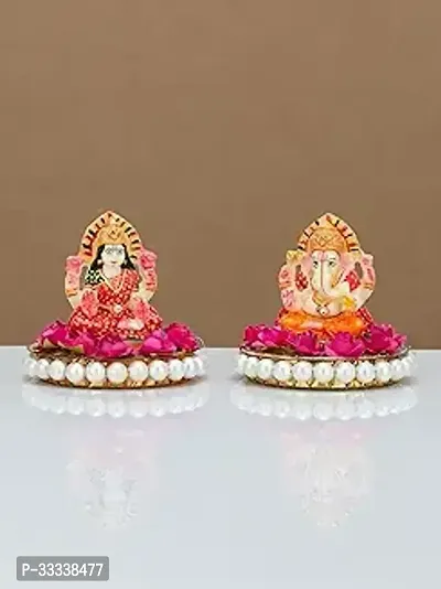 Recycled Material Laxmi Ganesh Idol Showpiece For Diwali Home Decoration Items Pack Of 2