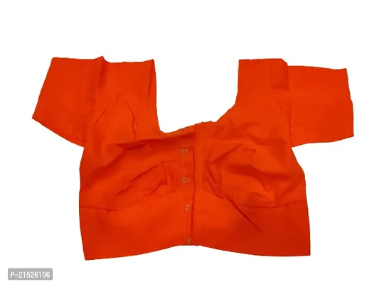 Full Voile Cotton Blouse Dark Orange Color (Alterable)