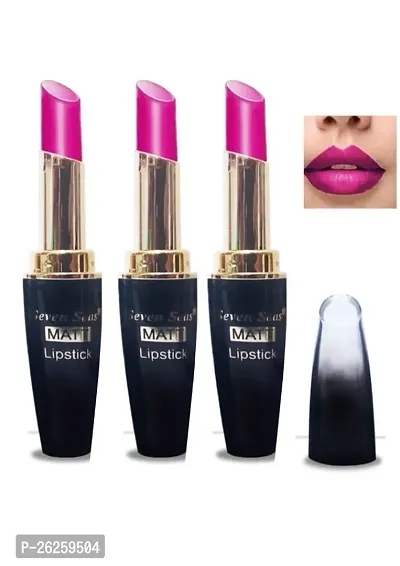 Seven Seas 5G Matte Lipstick Pink Color Pack Of 3-thumb0