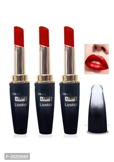 Seven Seas 5G Matte Lipstick Red Color Pack Of 3-thumb0