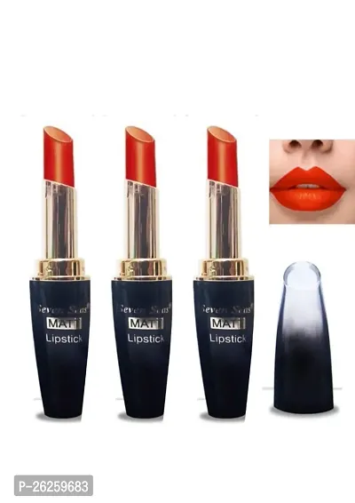 Seven Seas 5G Matte Lipstick Orange  Color Pack Of 3-thumb0