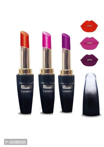 Seven Seas 5G Matte Lipstick Orange, Pink and Nude Berry Color