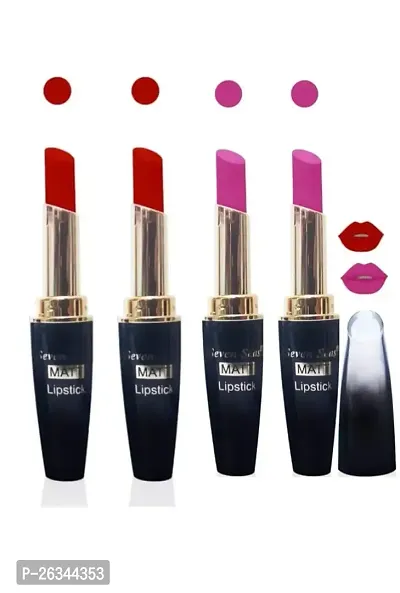 Seven Seas 5G Matte Lipstick Red Color  Pack of 2 and Pink  Color Pack of 2