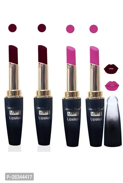 Seven Seas 5G Matte Lipstick Maroon  Color  Pack of 2 and Pink  Color Pack of 2