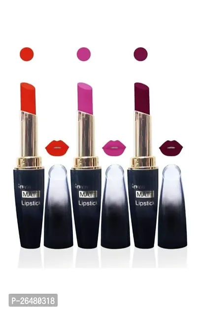 Seven Seas 7G Matte Lipstick Orange, Pink and Maroon Color Pack OF 3-thumb0