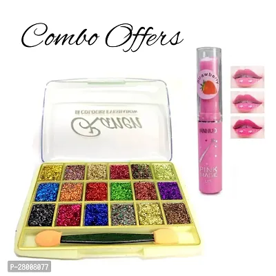 ADS 18 Color Eye Shadow Singing and Straw Berry Lip Balm-thumb0