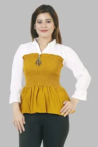 Sarfaraz Dresses Women's Cotton Regular Fit Round Neck Solid Casual Wear Top with Elegant Design-thumb2