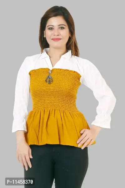 Classic Cotton Blend Solid Tops for Women