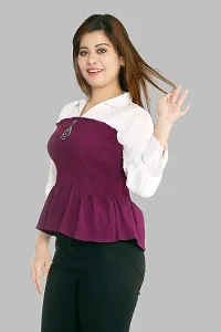 Classic Georgette Solid Tops for Womens-thumb3