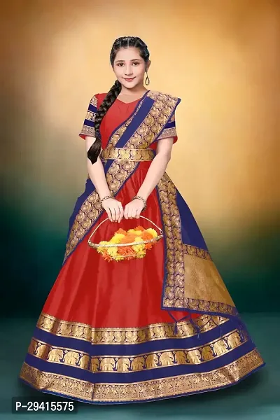 Classic Art Silk Red Lehenga Choli For Girls And Women-11-thumb0