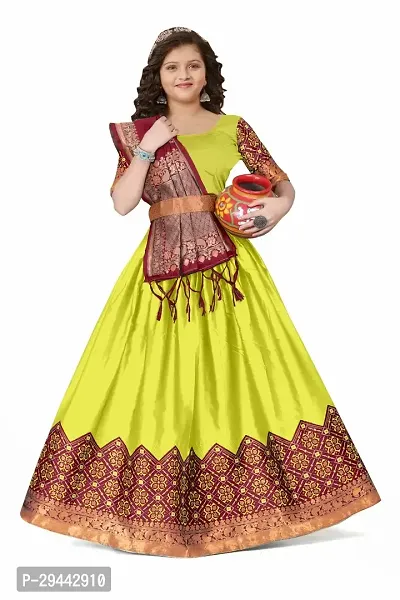 South Indian narayan-pet Art Silk Yellow Lehenga Choli set-11-thumb0