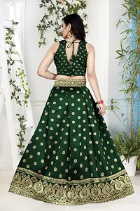 Elegant Brocade Green Lehenga Choli For Girl-thumb2