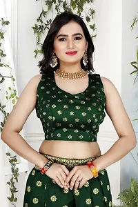 Elegant Brocade Green Lehenga Choli For Girl-thumb3