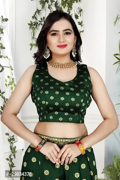 Elegant Brocade Green Lehenga Choli For Girl-thumb4