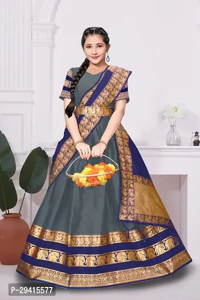 Classic Art Silk Grey Lehenga Choli For Girls And Women-11-thumb0