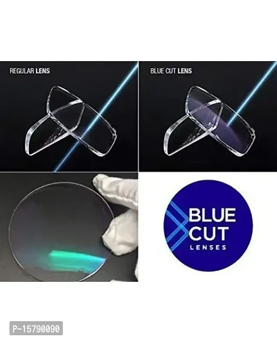 Zaveri Optic Blue Ray Blue Block UV Protection Glasses Eye Protection Anti Glare Zero power Black Frame size 48 12 140-thumb5