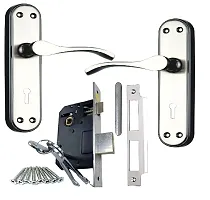 ZTXON Heavy Duty Mortise Door Lock For Bedroom, Living Room, Main Door, Black Silver Finish With All Screw And Cram | 3 Keys | 6 Lever Double Stage Lockset With All Screw And Cram for House Hotel Offi-thumb4