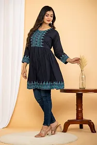 RATNAVALI Short Kurti for Women| Rayon Cotton Printed Straight Kurta | Women's Tunic Tops-thumb4