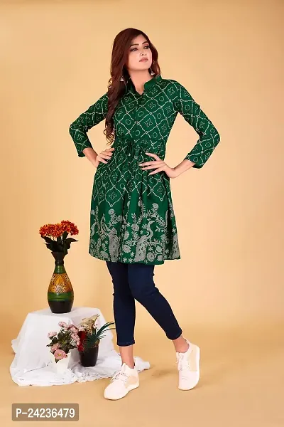 RATNAVALI Short Kurti for Women| Rayon Cotton Printed Straight Kurta | Women's Tunic Tops-thumb4