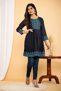 RATNAVALI Short Kurti for Women| Rayon Cotton Printed Straight Kurta | Women's Tunic Tops-thumb3