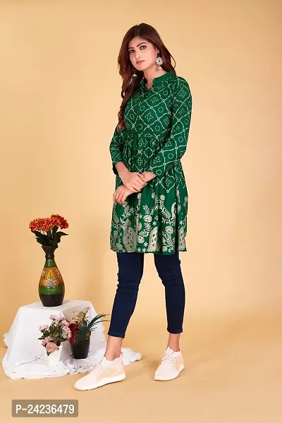 RATNAVALI Short Kurti for Women| Rayon Cotton Printed Straight Kurta | Women's Tunic Tops-thumb5