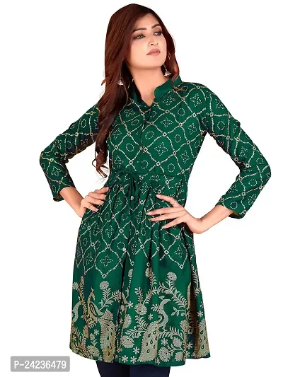 RATNAVALI Short Kurti for Women| Rayon Cotton Printed Straight Kurta | Women's Tunic Tops