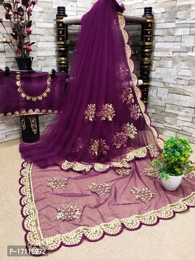 Beautiful Embroidered Net Sari