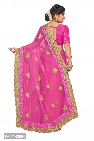 Beautiful Embroidered Net Sari-thumb4