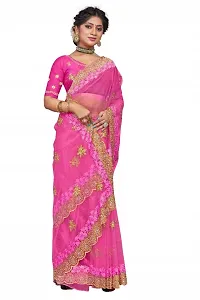 Beautiful Embroidered Net Sari-thumb1