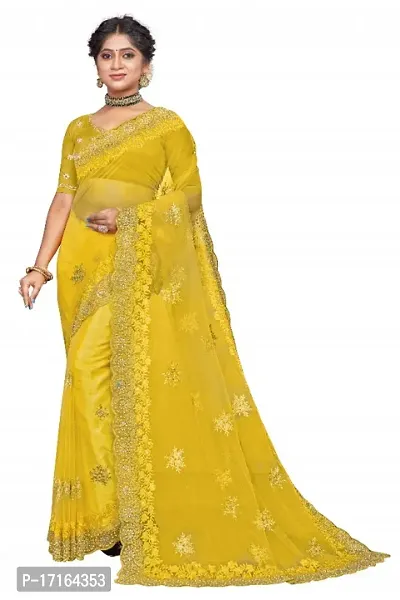 Beautiful Embroidered Net Sari