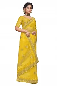 Beautiful Embroidered Net Sari-thumb3