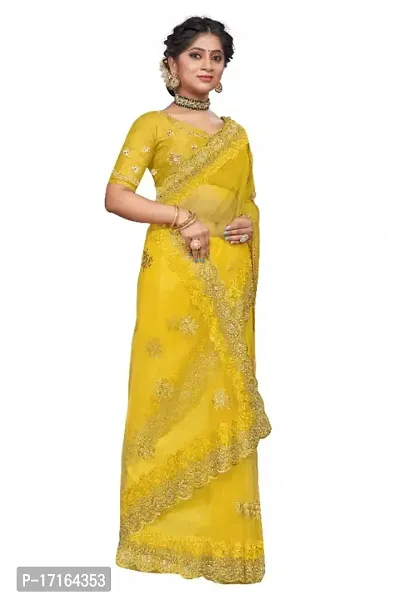 Beautiful Embroidered Net Sari-thumb4