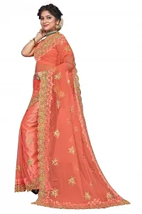 Beautiful Embroidered Net Sari-thumb2