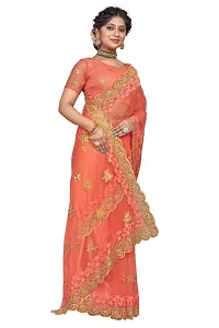 Beautiful Embroidered Net Sari-thumb3