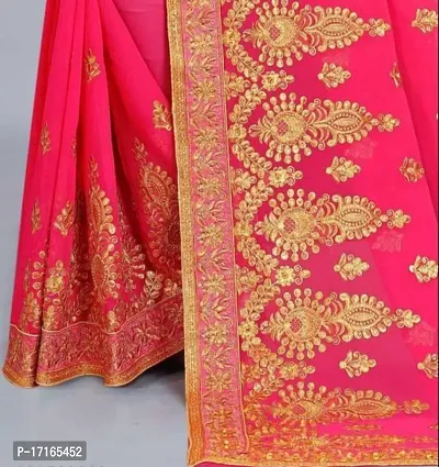 Embroidered Beautiful Georgettee Saree-thumb4