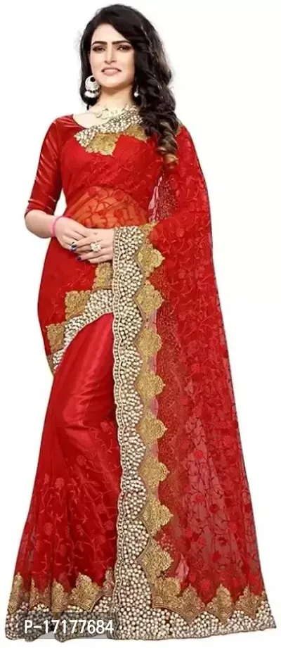 Beautiful Embroidered Net Sari