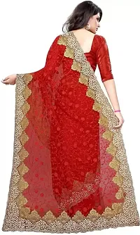 Beautiful Embroidered Net Sari-thumb1