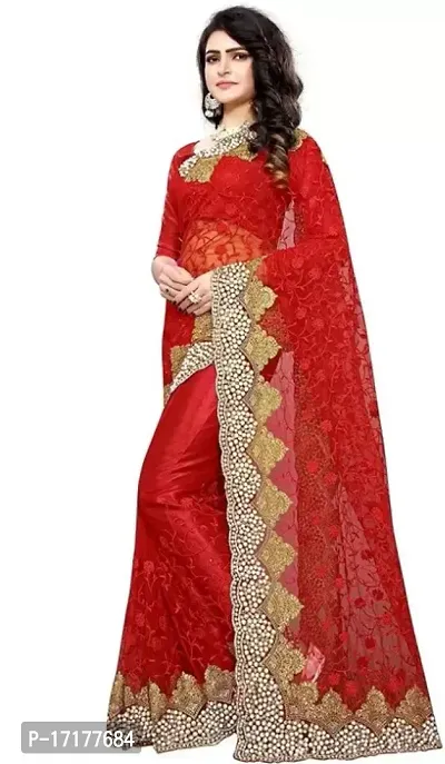 Beautiful Embroidered Net Sari-thumb3
